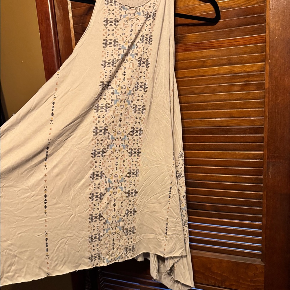 Beige Sleeveless Top with Embroidered Detail
